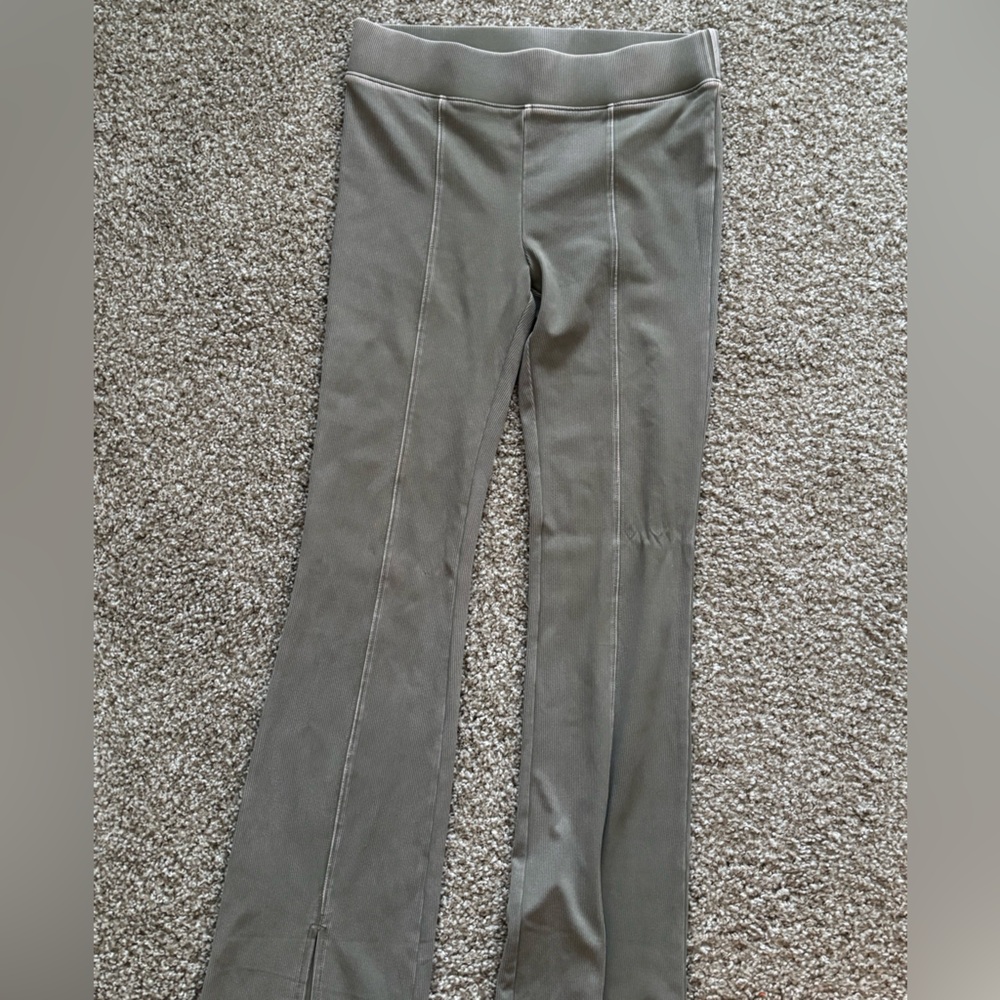 Green/Grey Wide Leggings